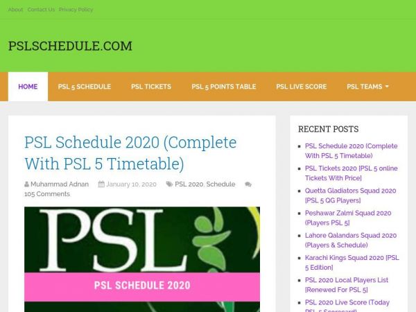 pslschedule.com