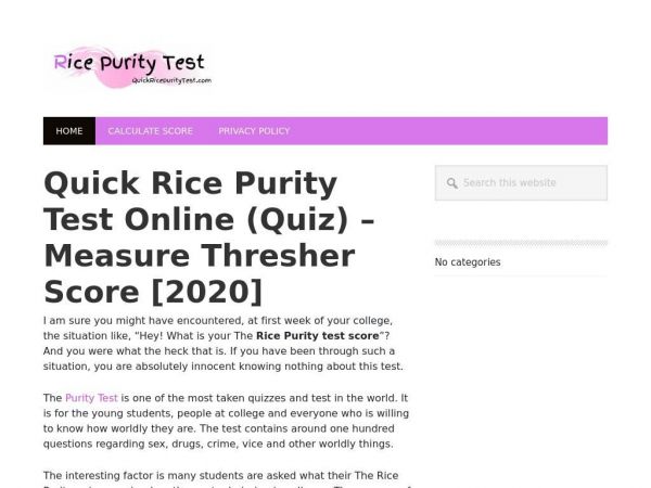 Quickricepuritytest.com